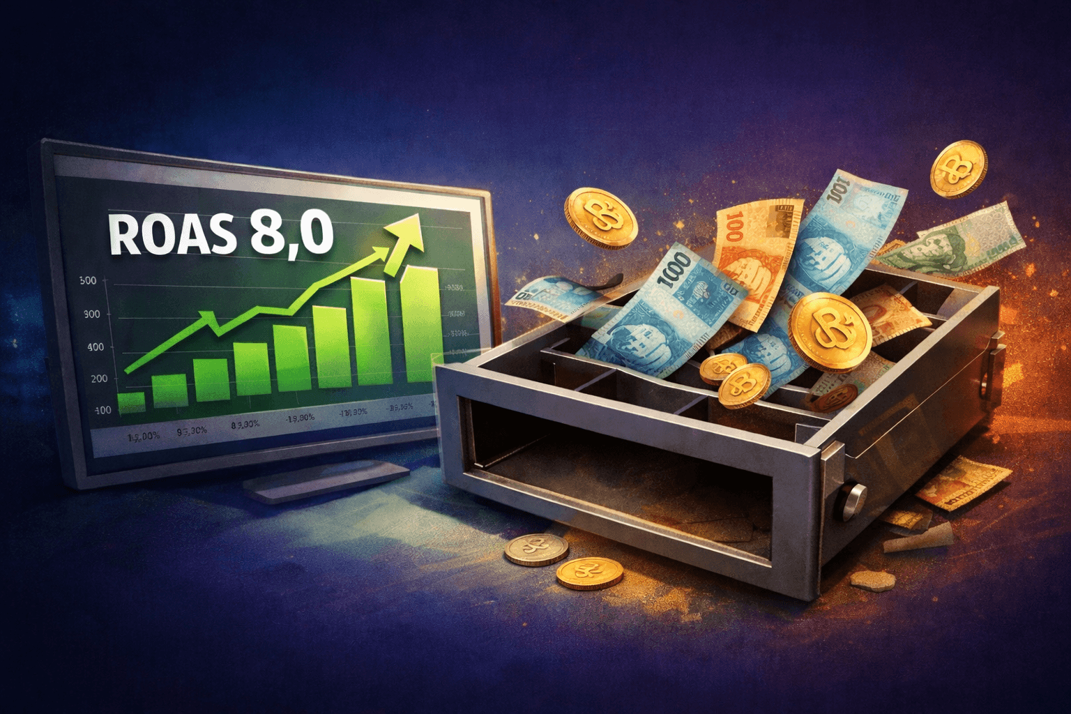 O relatório da agência está lindo, mas cadê o dinheiro? A verdade sobre o ROAS e o seu Lucro Real